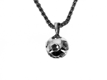 Load image into Gallery viewer, Soccer Ball - Handmade Sterling Silver Necklace