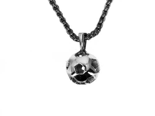 Soccer Ball - Handmade Sterling Silver Necklace