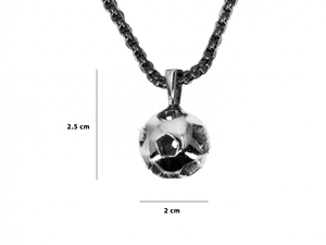 Soccer Ball - Handmade Sterling Silver Necklace