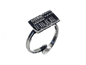 Keyboard - Handmade Sterling Silver Ring
