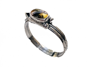 Gold Citrine - Handmade Silver Bracelet - Custom Design