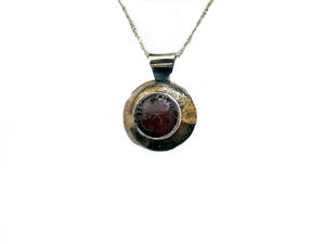 Agate -  Handmade Sterling Silver Bronze Necklace