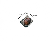 Load image into Gallery viewer, Maroon Tiger&#39;s Eye - Handmade Sterling Silver Metal Bronze Necklace