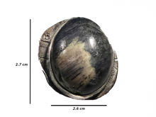 Load image into Gallery viewer, Diamond and Obsidian - Handmade Sterling Silver Bronze Ring