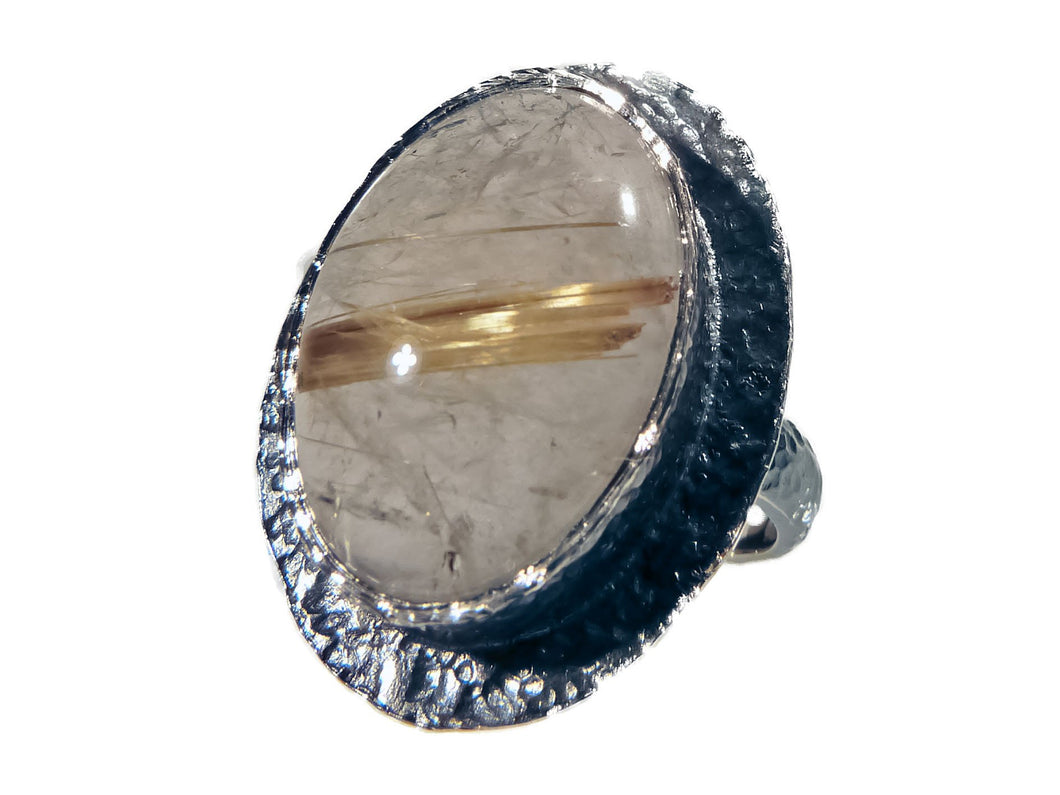 Rutile Quartz - Handmade Sterling Silver Ring
