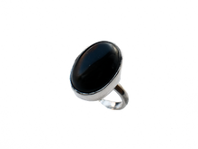 Load image into Gallery viewer, Obsidian - Handmade Sterling Silver Ring