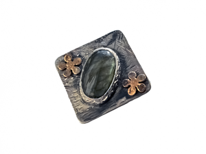Labradorite - Handmade Sterling Silver Bronze Ring