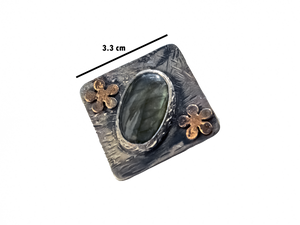 Labradorite - Handmade Sterling Silver Bronze Ring