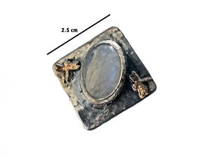 Moonstone - Handmade Sterling Silver Bronze Ring