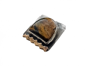 Tiger's Eye - Handmade Sterling Silver Bronze Ring