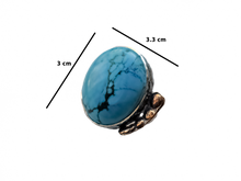 Load image into Gallery viewer, Turquoise -  Handmade Sterling Silver Bronze Ring