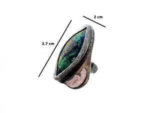 Azurite -  Handmade Sterling Silver Copper Ring