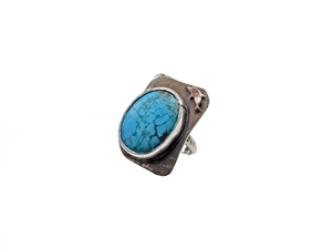 Turquoise -  Handmade Sterling Silver Metal Bronze Ring