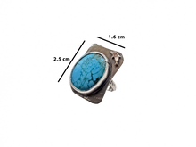 Load image into Gallery viewer, Turquoise -  Handmade Sterling Silver Metal Bronze Ring