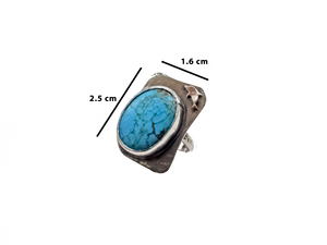 Turquoise -  Handmade Sterling Silver Metal Bronze Ring