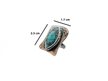 Load image into Gallery viewer, Turquoise -  Handmade Sterling Silver Metal Bronze Ring