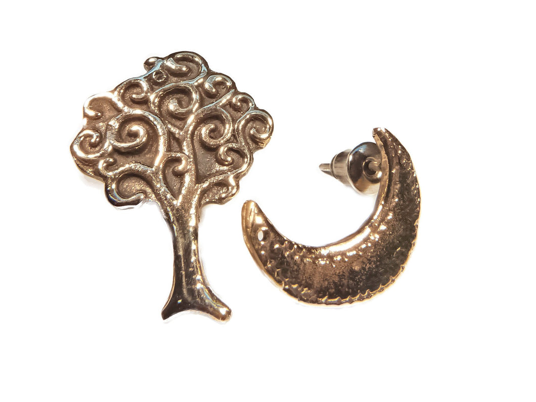Handmade Bronze Sterling Silver Earrings